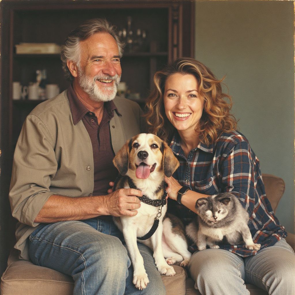 The founding team of PawsAndWhiskers with their pets